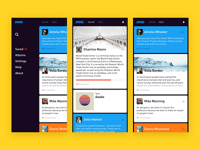 MIND app UI design app concept design feed ui