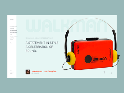 WALKMAN app cassette concept design music ozzy player radio sony sound ui walkman web web design website