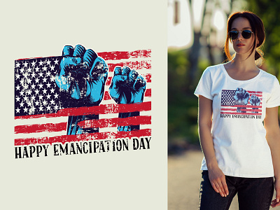 American Emancipation Day T-shirt design graphic design illustration logo typography vector