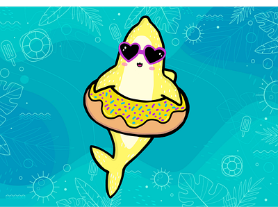 summer lemon shark v3 illustration