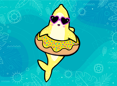 summer lemon shark v4 illustration