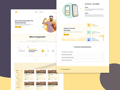 Booking yoga class landing page design