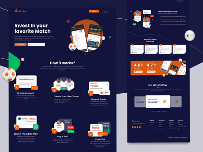 Sports landing page design