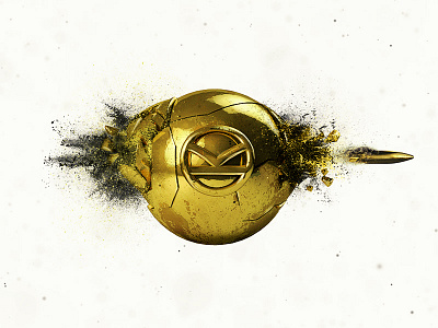 Kingsman: The Golden Circle - Poster Design bullet dust gold golden kingsman movie particle poster render shots sphere