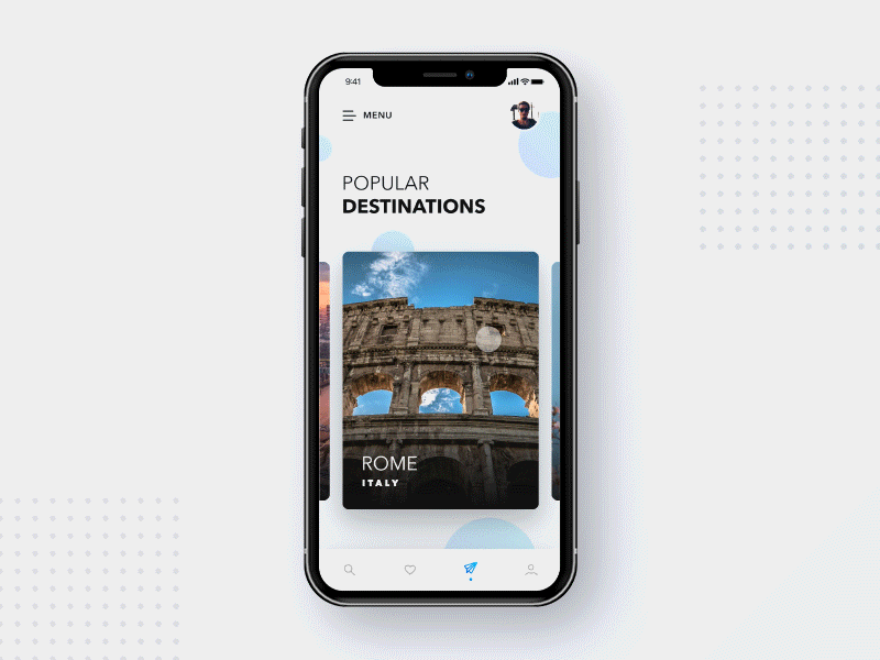 Random UI #3 animation app app design card flight interaction iphone 8 prototype travel ui design ux design