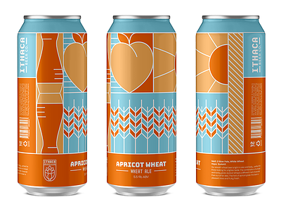Apricot Wheat - Ithaca Beer Co. beer branding can flat packaging