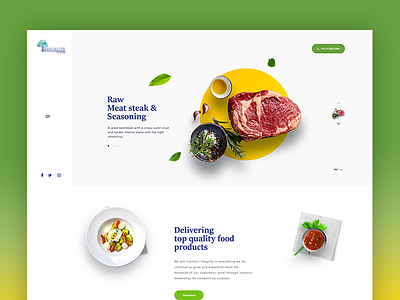 Food Website branding cooking food website hotel meal product recipe shop uiux web design website white green clean