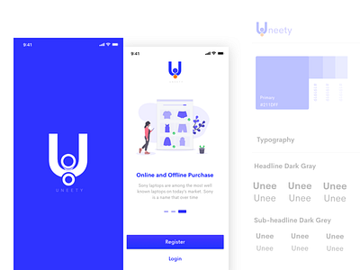 Uneety app sketch ui ux