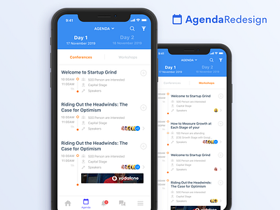 Agenda Redesign agenda design app eventtus sketch ui