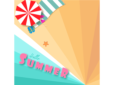 Summer adobe illustrator beach design graphic design hello summer icon illustration logo summer vector