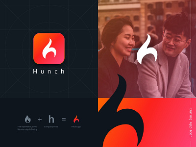 Hunch - Dating App Logo/Icon app icon app icon design app icon guideline app logo design branding and identity logo logo design