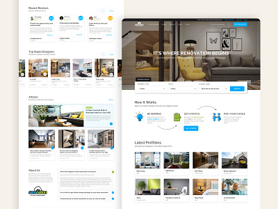 Renonation - Website Redesign human centered design interior design revamp update user experience user interface design website design