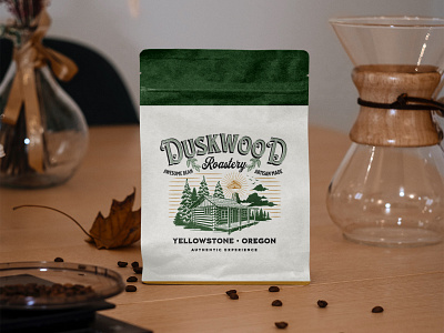 Kittl – Duskwood Roastery Label Design branding coffee design graphic design illustration label packaging retro roastery vintage