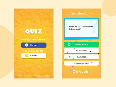 Quiz App app design game play trivia