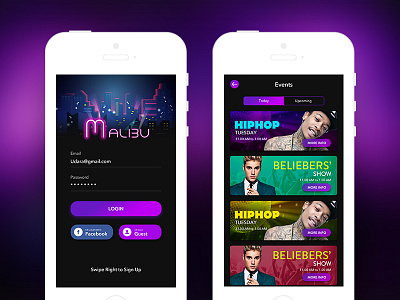 Club App app club design iphone uiux