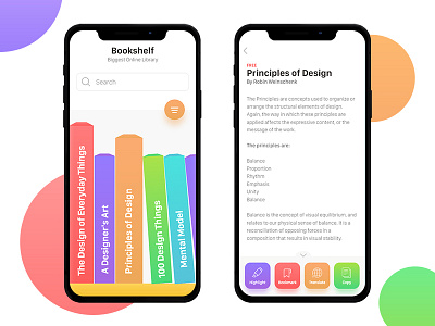 Library App android application ios iphone library ui ux