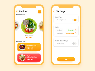 A Recipe App android app food foodie iphonex recipe ui ux