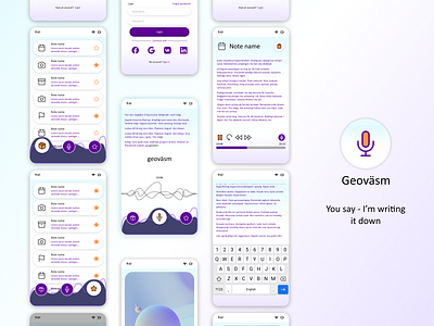 Geovasm speech synthesis and notes application app branding design graphic design logo ui ux