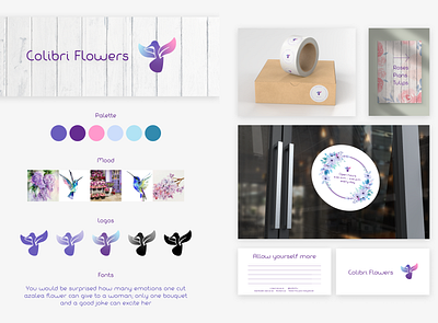 Colibri Flowers flower shop identity branding design graphic design logo polygraphy