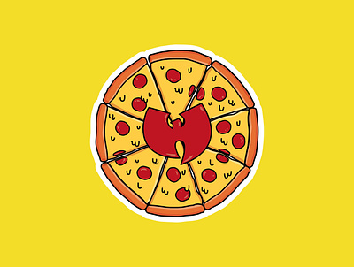 Wu-pie badpie fastfood food graphic design illustration pepperoni pizza rap sticker vector wu tang