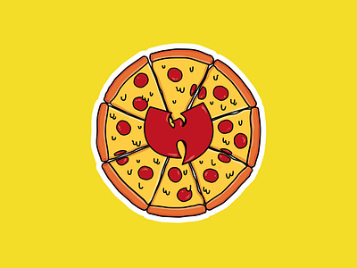 Wu-pie badpie fastfood food graphic design illustration pepperoni pizza rap sticker vector wu tang