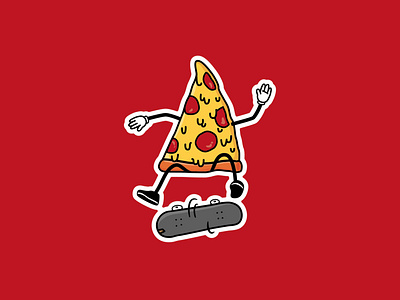 pieflip badpie fastfood food graphic design illustration pepperoni pizza skateboarding sticker