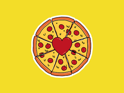 lovepie badpie fastfood food graphic design illustration love pepperoni pizza sticker