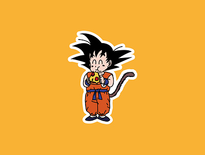 Goku <3 pizza badpie dragonball fastfood food goku graphic design illustration pizza slice sticker