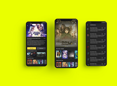 Movie Downloading App app design ui ux