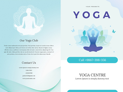 yoga pamphlet design print design yoga cover design