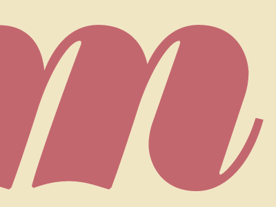 Fat face lowercase m lettering type typedesign