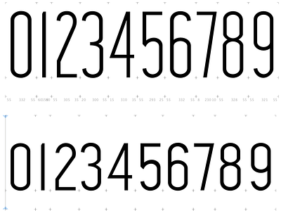 Two sets of figures draft figures glyphs glyphsapp lettering numbers type type design