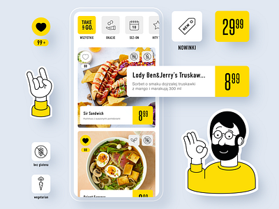 Take&GO app UI food food and drink food app foodie future store grocery icon illustration mobile mobile app shop shopping store ui ui ux ux ux design