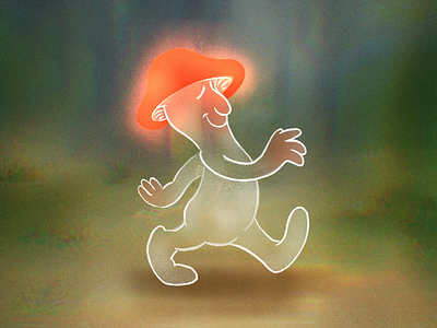 Go with the flow! 2d animation 80s 90s animation drawing grain handdrawn motion graphics mushroom nostalgia procreate retro shroom texture vintage walkcycle walking