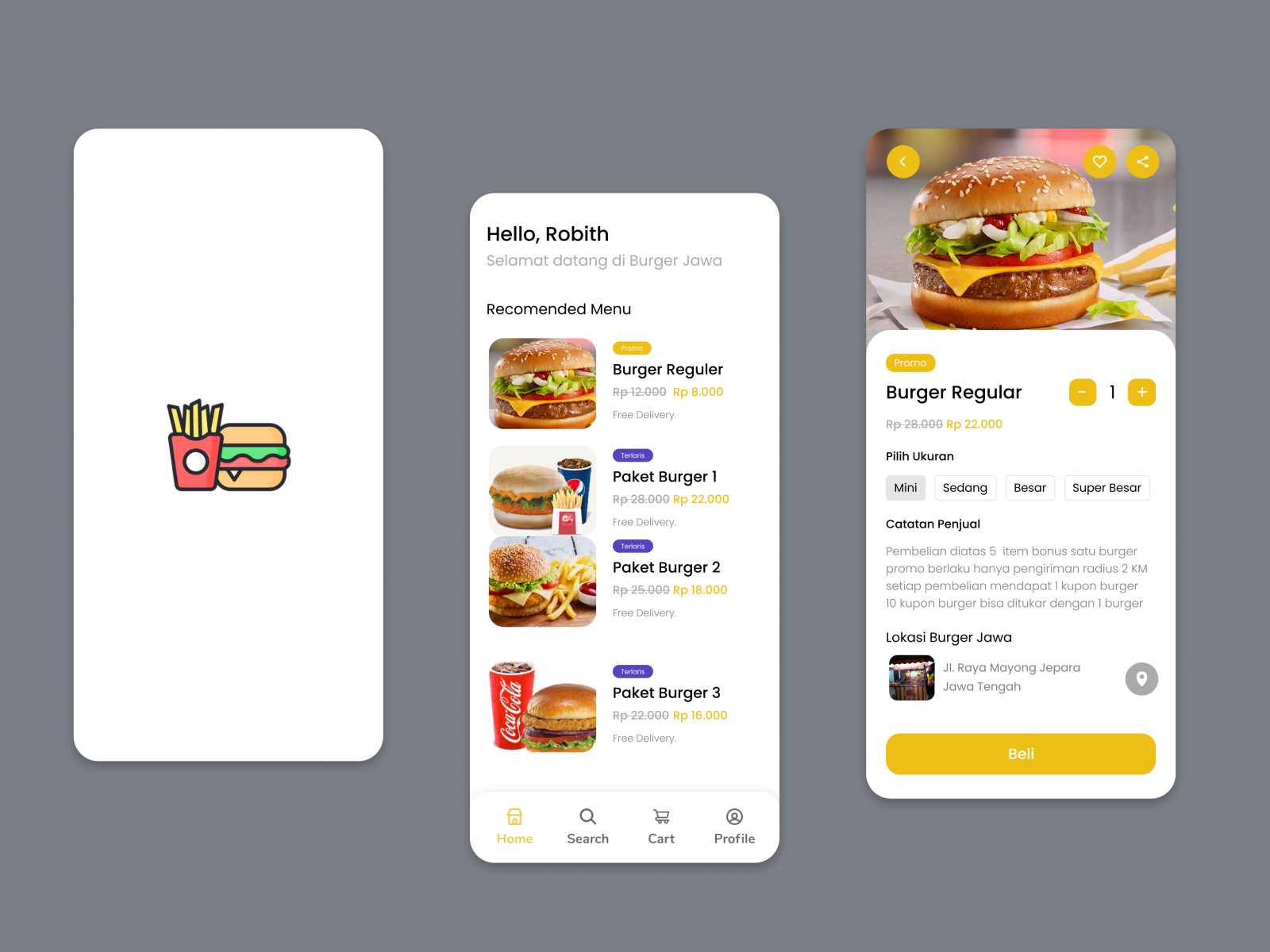 Burger Jawa - Foods App Design by Robith Rivaldy on Dribbble