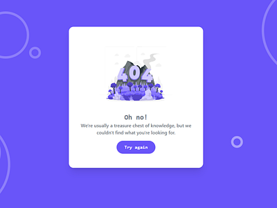 404 error page ui design for a web app