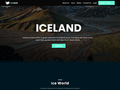 Iceland Tourism or Travel Agency website design ui/ux explore figma graphic design iceland odisha sm8uti tourism travel ui uiux web design web ui webdevelopment website ui