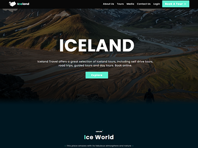 Iceland Tourism or Travel Agency website design ui/ux