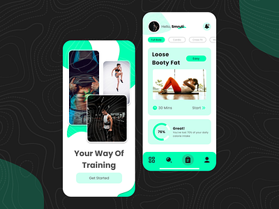 Fitness App Ui Design for a Client - Sm8uti android app design app ui fitness gym gym app gym app ui ui uiux