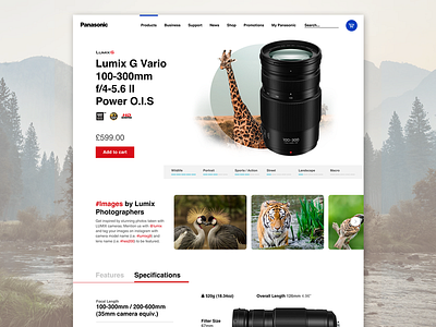 Lumix G Lens Site design ui web