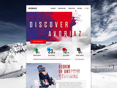 Discover Avoriaz Website design ski snow snowboard ui web website