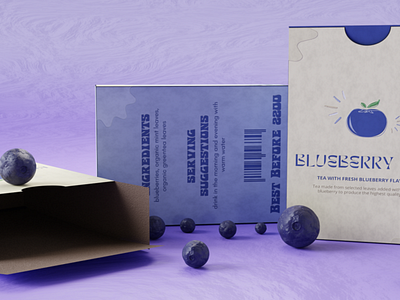 Blueberry Packaging Model & Render From AI Dielines Design 3d 3d mock up 3d modelling 3d product model 3d product modelling design cosmetic products design illustration logo ui