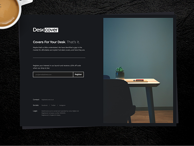 DeskCover - Personal Project branding design for hire logo ui web