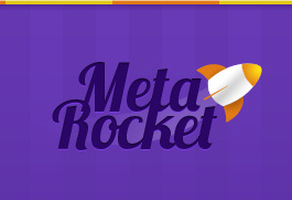 Meta Rocket dropshadow illustration logo purple
