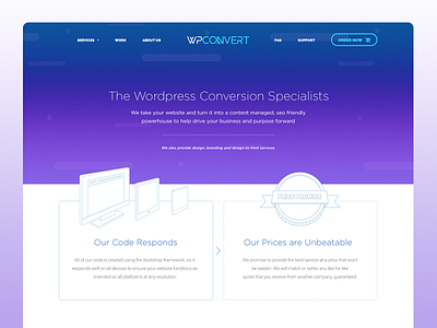 Wordpress Conversion Service bootstrap code conversion icons illustration ui website wordpress