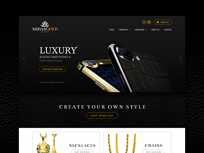 Gold E-Commerce bespoke bootstrap e commerce fashion gold iphone jewelry responsive ui web wordpress