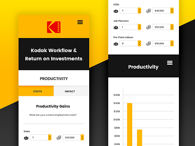 Kodak Mobile App app bootstrap design development kodak mobile orange red black responsive ui