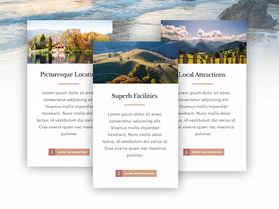 Holiday Cottage Feature Cards cards cottage design feature for hire onboarding ui web web design