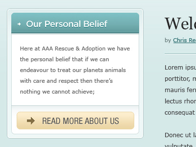 Our Personal Belief blog design indent information ui