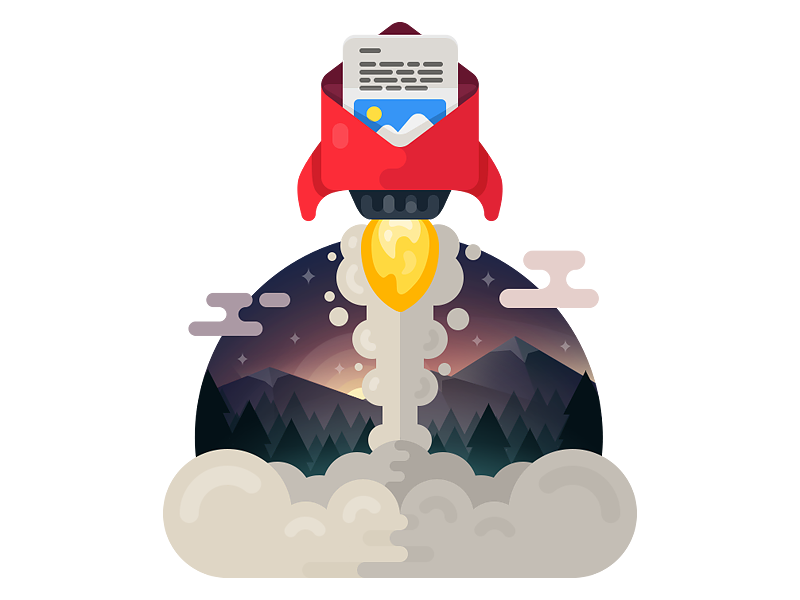Speed up your email launch forest mailbox envelope email rocket icons icon